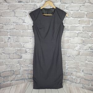 Mexx Career Sheath Dress Charcoal Gray Cap Sleeve Size 34 NWT Friends Classic